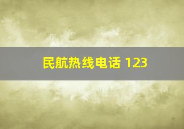 民航热线电话 123